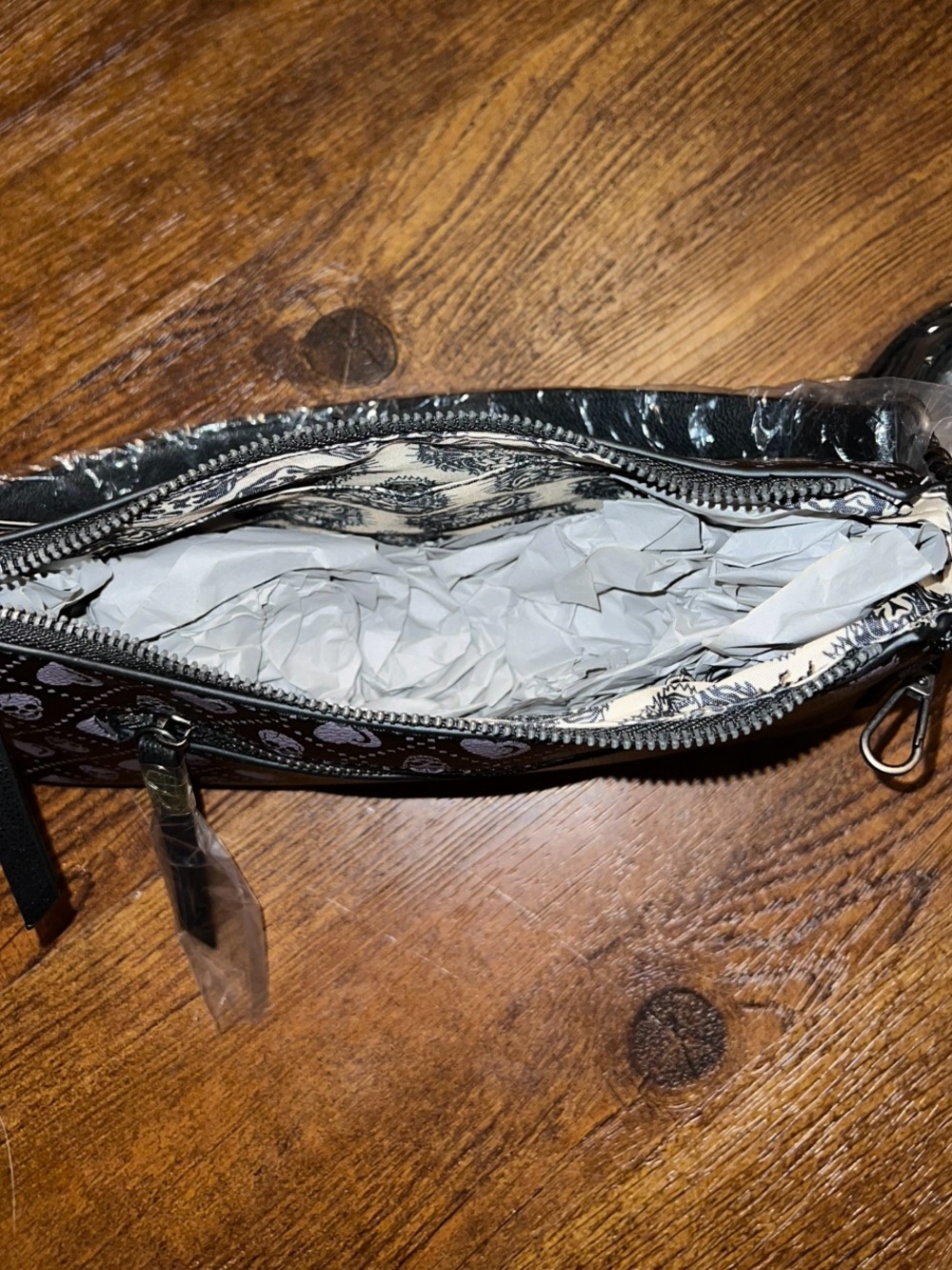 Ed Hardy Black Leopard Print Y2K Skull Shoulder Bag Crossbody Strap NWT - Picture 5 of 10